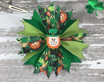 Leprechaun Hair Bow, St. Patrick's Day Hair Bow, Green Hair Bow