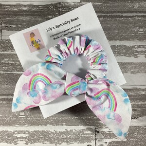 Rainbow Scrunchie, Bow Scrunchie, Top Knot Scrunchie, Bunny Ears Scrunchie