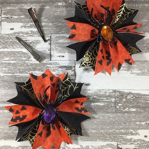 Halloween Spider Hair Bows