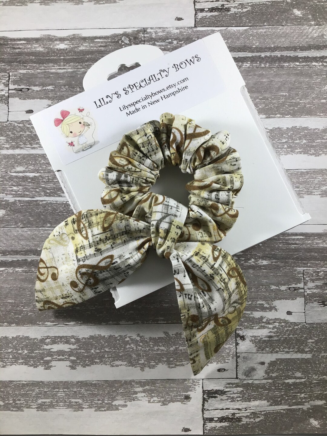 Music Scrunchie Bow Scrunchie Top Knot Scrunchie Bunny Ear Etsy