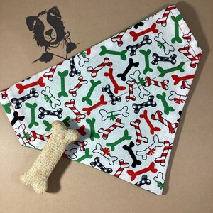 Christmas Dog Bandana, Slip On Over the Collar Dog Bandana