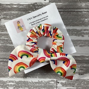 Rainbow Scrunchie, Bow Scrunchie, Top Knot Scrunchie, Bunny Ears Scrunchie