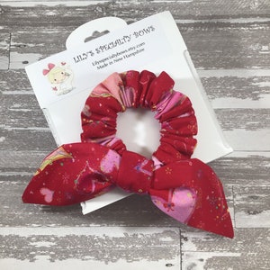 Heart Scrunchie, Valentine&#39;s Day Scrunchie, Bow Scrunchie, Top Knot Scrunchie, Bunny Ear Scrunchie