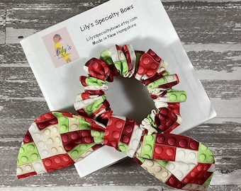 Blocks Scrunchie, Bow Scrunchie, Top Knot Scrunchie, Bunny Ears Scrunchie