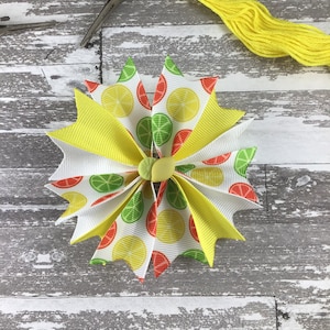 Lemon Hair Bow, Lime Hair Bow, Lemonade Hair Bow, Summer Hair Bow, Fruit Hair Bow