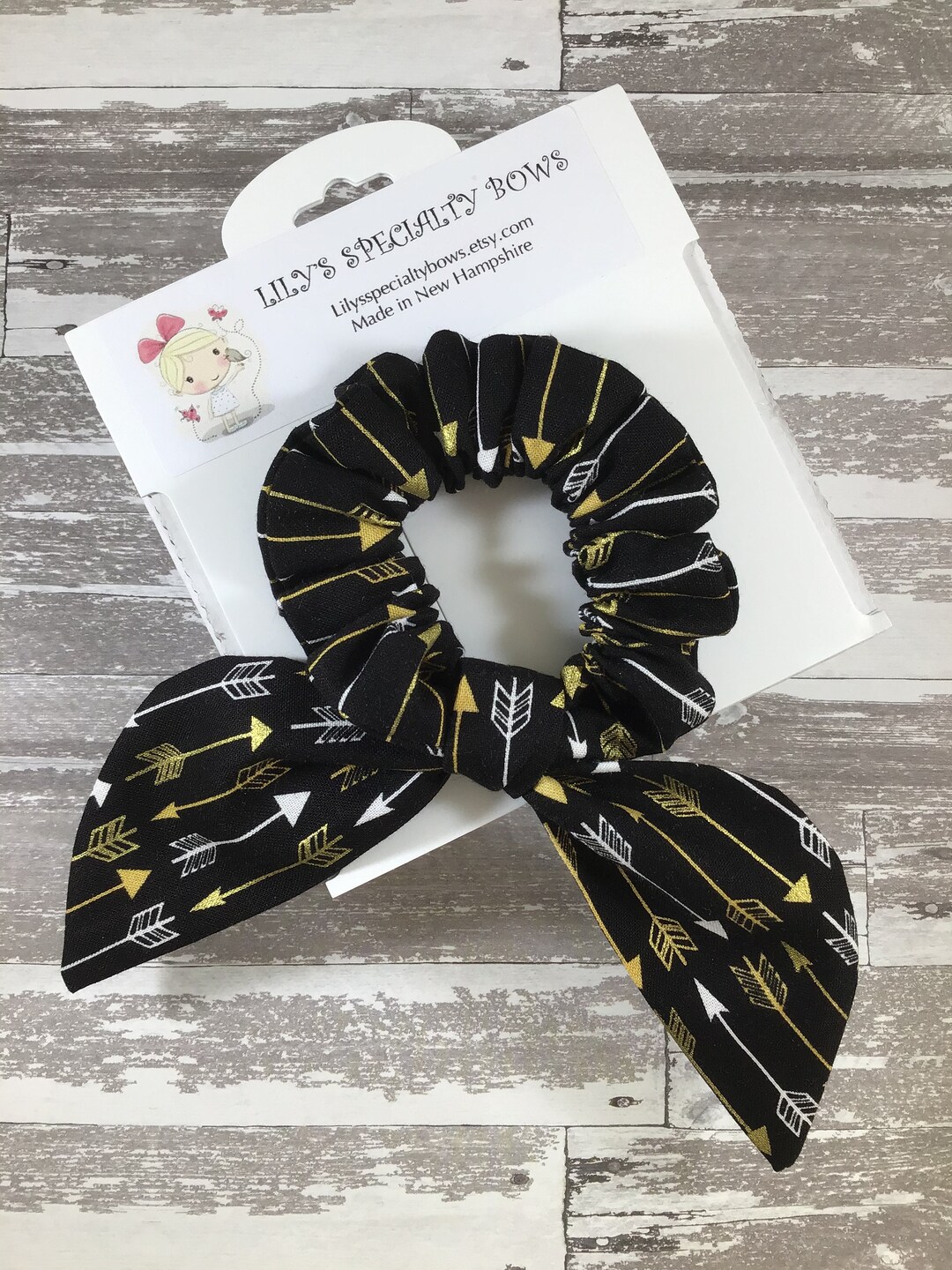 Arrows Scrunchie, Bow Scrunchie, Top Knot Scrunchie, Bunny Ear