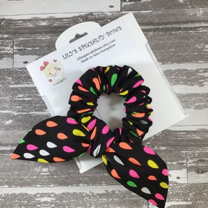 Neon Scrunchie, Bow Scrunchie, Top Knot Scrunchie, Bunny Ear Scrunchie