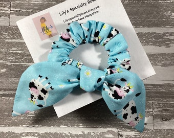 Cow Scrunchie, Bow Scrunchie, Top Knot Scrunchie, Bunny Ears Scrunchie