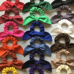 Solid Color Scrunchie, Bow Scrunchie, Top Knot Scrunchie, Bunny Ear Scrunchie