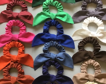 Solid Color Scrunchie, Bow Scrunchie, Top Knot Scrunchie, Bunny Ear Scrunchie