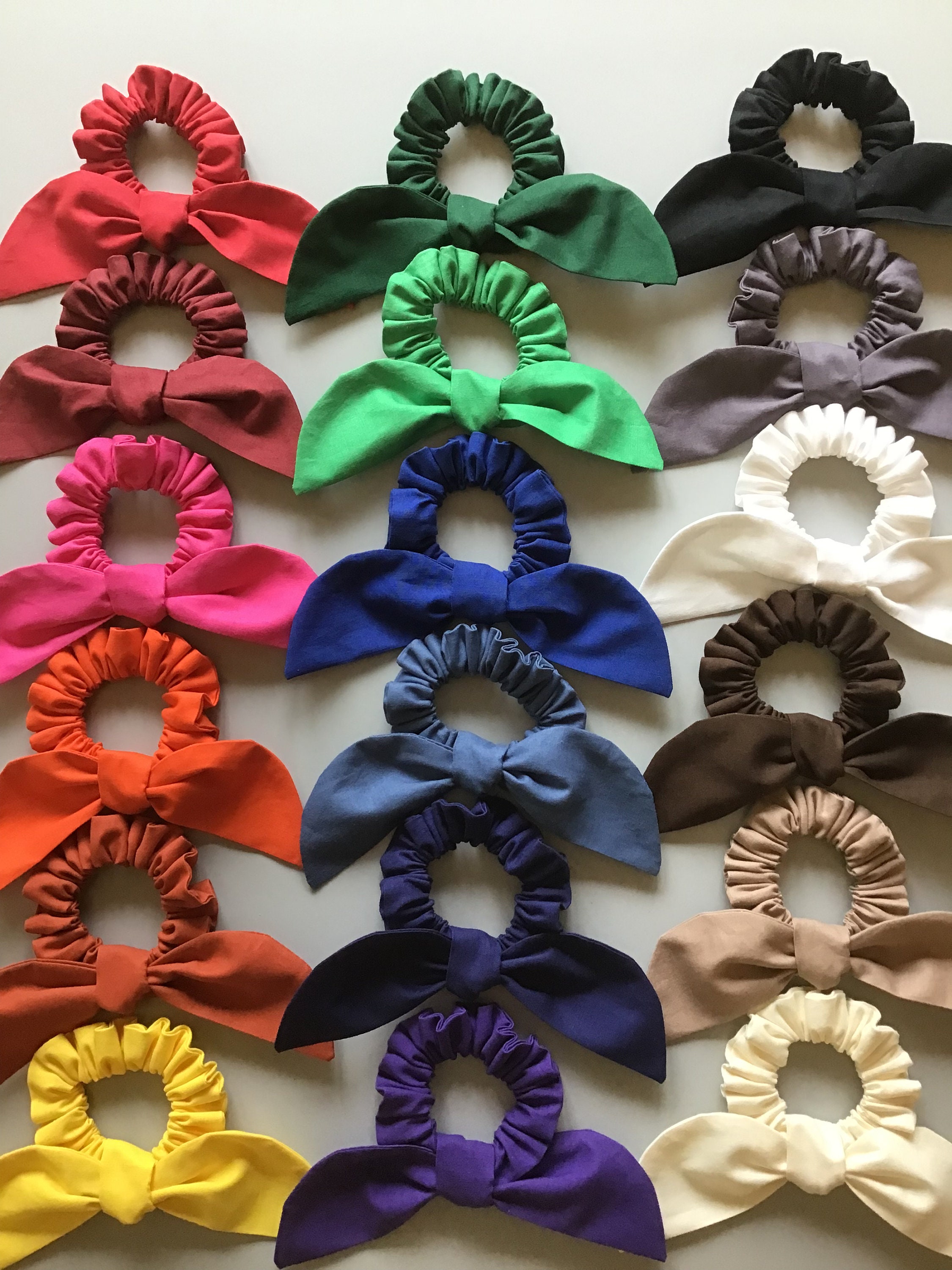 Solid Color Scrunchie, Bow Scrunchie, Top Knot Scrunchie, Bunny Ear ...