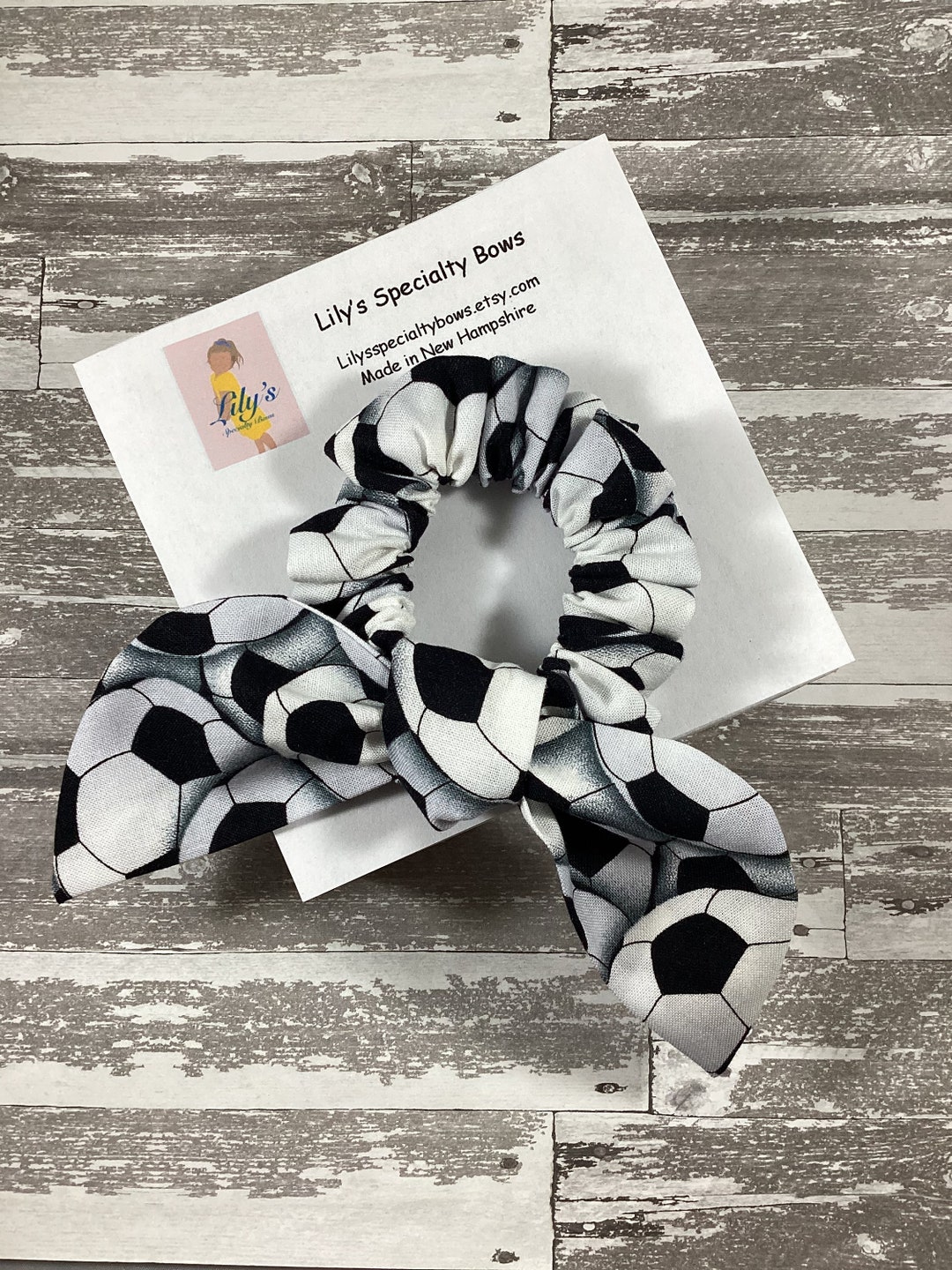 Soccer Scrunchie, Bow Scrunchie, Top Knot Scrunchie, Bunny Ears