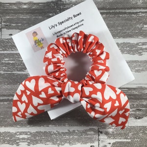 Valentine Scrunchie, Heart Scrunchie, Bow Scrunchie, Top Knot Scrunchie, Bunny Ears Scrunchie