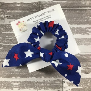 4th of July Scrunchie, Bow Scrunchie, Top Knot Scrunchie, Bunny Ear Scrunchie, Star Scrunchie