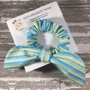 Striped Scrunchie, Bow Scrunchie, Top Knot Scrunchie, Bunny Ear Scrunchie