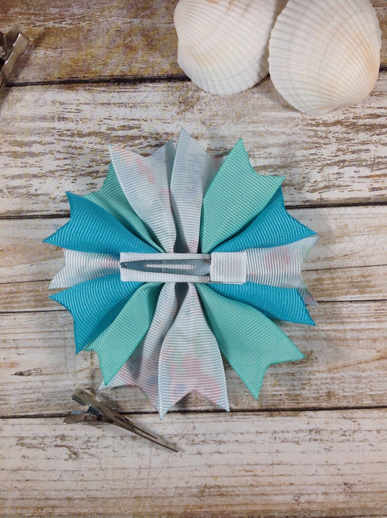 Summer Hair Bow Ariel-Inspired Hair Bow Swimming Hair Bow Mermaid Hair Bow Beach Hair Bow Spike Hair Bow