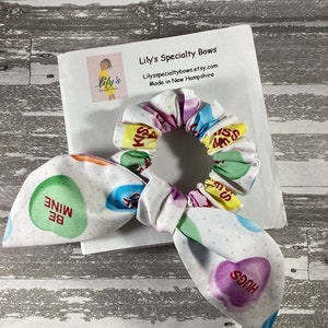 Valentine Scrunchie, Heart Scrunchie, Bow Scrunchie, Top Knot Scrunchie, Bunny Ears Scrunchie