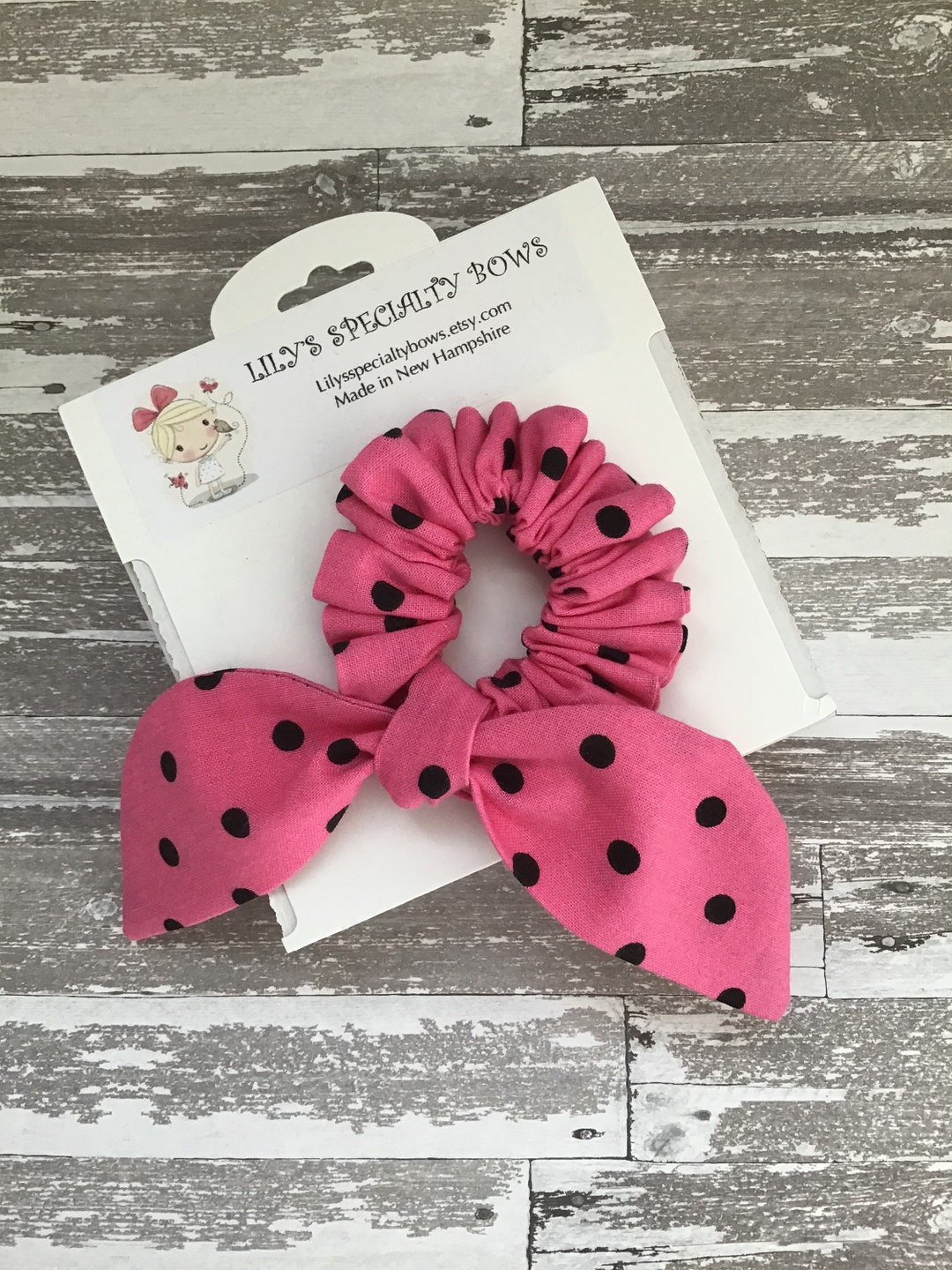 Scrunchie, Bow Scrunchie, Top Knot Scrunchie, Bunny Ear Scrunchie, Pink