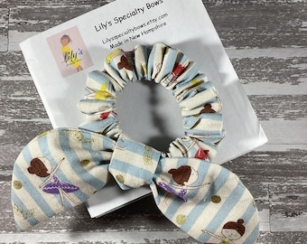 Ballet Scrunchie, Ballerina Scrunchie, Bow Scrunchie, Top Knot Scrunchie, Bunny Ears Scrunchie