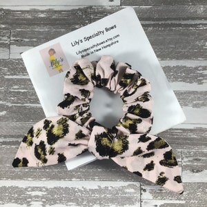 Animal Print Scrunchie, Bow Scrunchie, Top Knot Scrunchie, Bunny Ears Scrunchie