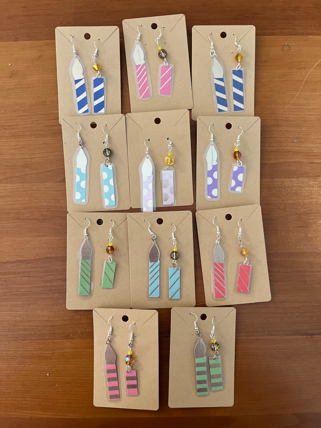Candle Earrings for Every Celebration Fun Colors and Patterns