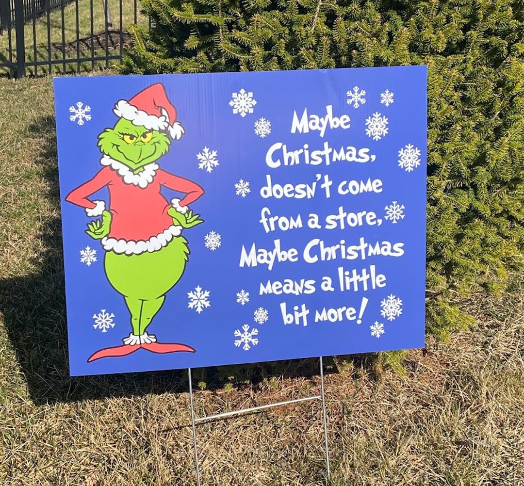 Grinch Yard Signs Christmas Decoration Yard Sign or Indoor Wall Hanging