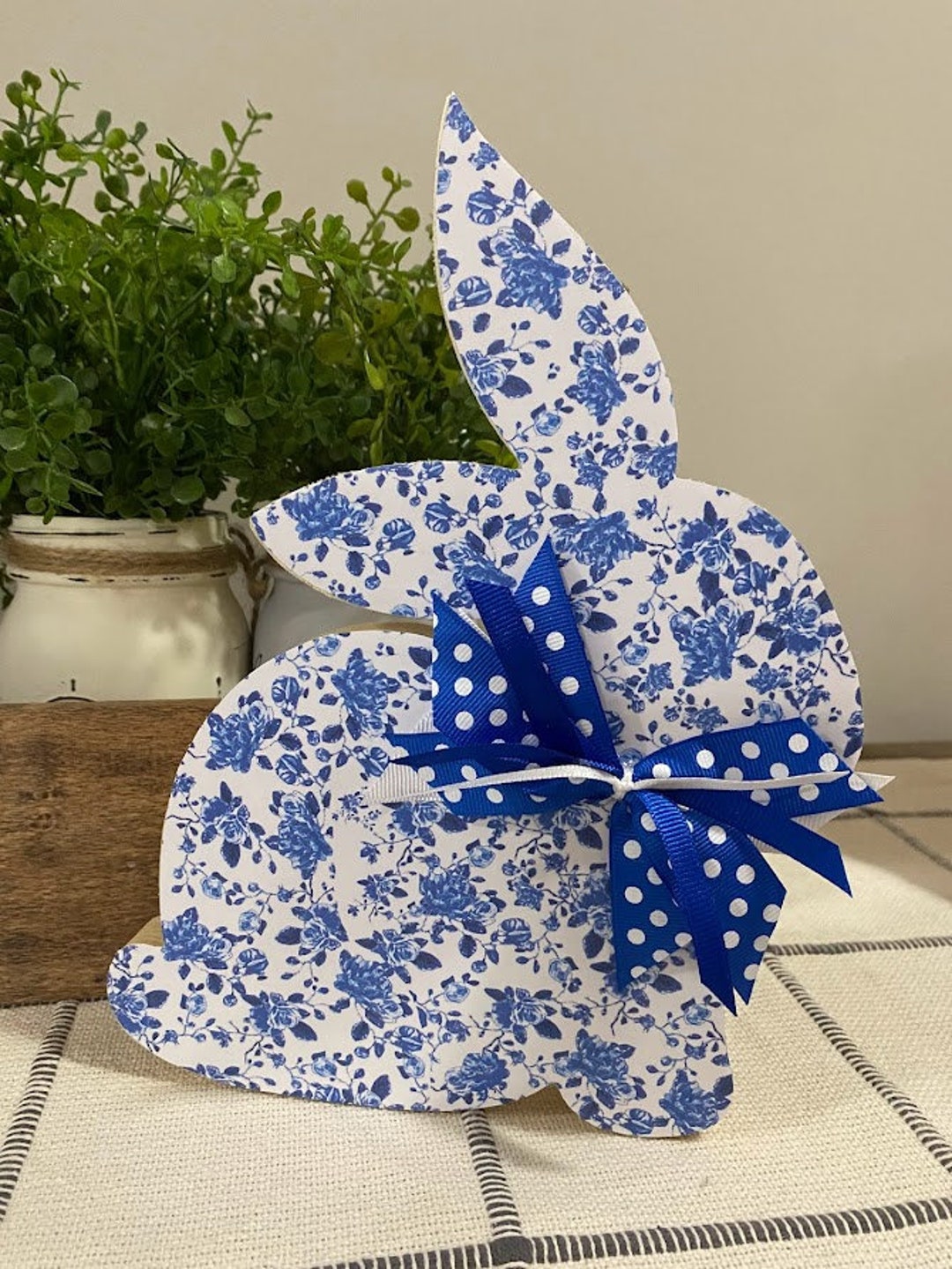 Wood Decoration Easter Bunny Rabbit Table Top 3D Happy Easter Wood