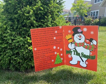 Frosty the Snowman Christmas Yard Sign: Hinged Book Decoration