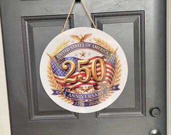 USA 250th Anniversary Statue of Liberty Door Hanger, Patriotic Semiquincentennial Design