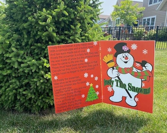 Grinch Christmas Poem Yard Sign: Hinged Book Decoration