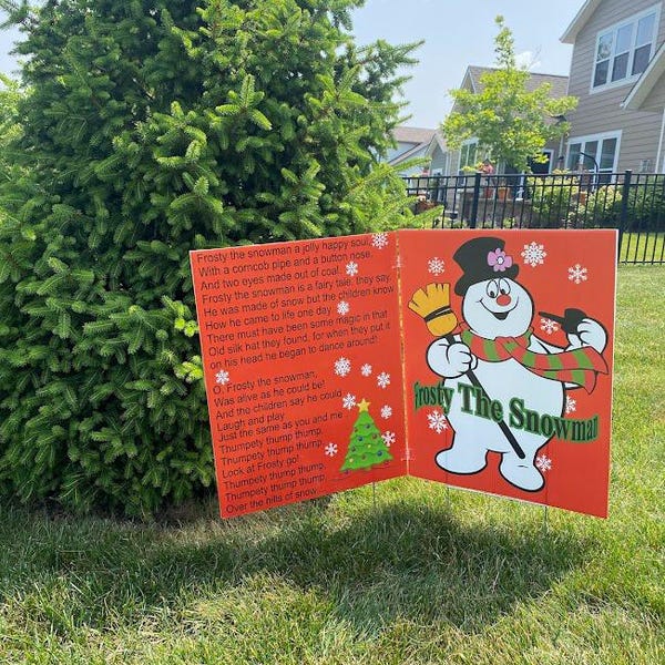 Frosty The Snowman Yard Sign: Hinged Book Decoration