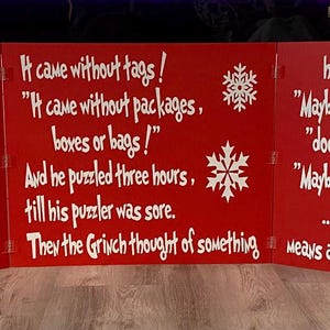 Grinch Christmas Poem Yard Sign: 3-Piece Indoor/Outdoor Decoration