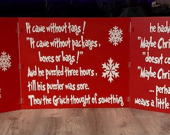 Grinch Christmas Poem Yard Sign: 3-Piece Indoor/Outdoor Decoration