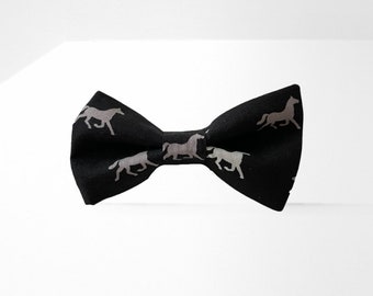 Horses kids bow tie, Black bow tie, Boys gift idea, Bow tie for kids, for baby, Bow tie animal, , Kids outfit idea, Horse lover gift idea