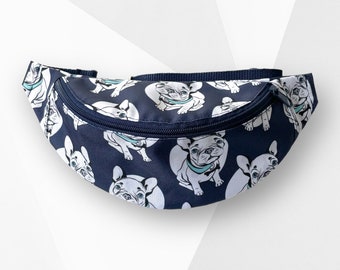 Bulldogs fanny pack for kids, Navy blue bum bag for juniors, Kids crossbody hip bag, Kids cute bags, Waist pack, Pet lover gift idea, Dog