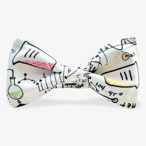 Laboratory physics, chemistry, biology bow tie, gift for teacher, science bowtie, Cotton bow tie, School bow tie, Scientist bow tie image 5