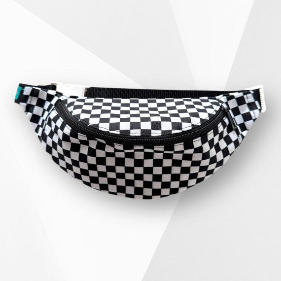 Karierte Gürteltasche für Kinder, schwarz-weiße Bauchtasche für Juniors,  Crossbody-Hüfttasche, süße Kindertaschen, Bauchtaschen Geschenk,  Hüfttasche,