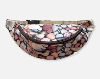 Pebbles fanny pack for kids, Brown grey bum bag for juniors, Stones crossbody hip bag, Kids cute bags, Fanny packs gift, Waist pack, Toy bag