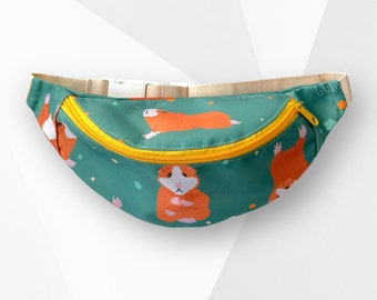 Guinea pigs fanny pack for kids, Green bum bag for juniors, Kids crossbody hip bag, Kids cute bags, Waist pack, Pet lover gift idea