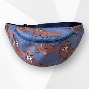 Gürteltasche für Walrosse, Gürteltasche für einen Spaziergang, Walross Festival Gürteltasche, Blaue Gürteltasche