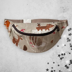 Riñonera de bosque invernal, Riñonera marrón, Riñonera para paseo, Riñonera de viaje, Riñonera para amantes del bosque, Bolsa de invierno, Regalo para Navidad