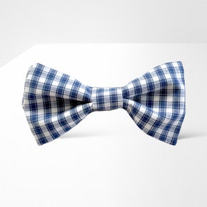 Plaid bow tie, Navy blue bow tie, Cotton bow tie, Adult bow tie, Father gift, Bow tie checkered, Gift for him, Grid bow, Mens gift
