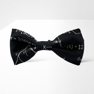 Formula science bow tie, Black bow tie, Cotton bow tie, Adult bow tie, Maths gift idea, Clever gift, Gift for him, Cool bow, School bow tie image 1