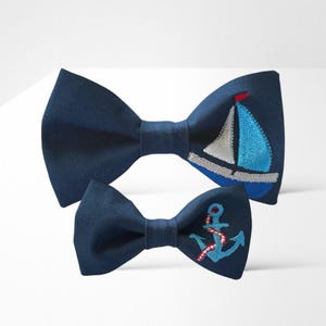 Sailing bow ties set, Father and son bow ties,  Dad gift idea, Sailing boat bow tie, Anchor bow tie, Bow tie for sailor, Set of bow ties
