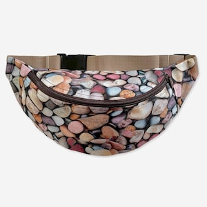 Riñonera Pebbles, Riñonera para festivales en marrón y gris, Riñonera para paseos, Riñonera de viaje, Riñonera con monedero, Riñonera para vacaciones, Riñonera Stones