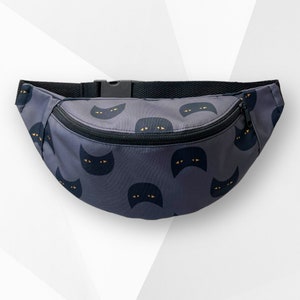 Schwarze Katzen Gürteltasche, Katzen Festival Hüfttasche, Gürteltasche für einen Spaziergang, Reise-Gürteltasche, Geldbeutel Hüfttasche, Urlaubsbeutel, Kätzchen Miau Gürteltasche