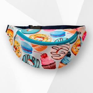 Sac banane pour bonbons, sac banane pour le festival Cookies, sac banane pour une promenade, sac banane de voyage, pochette pour les fêtes, sac banane pour gâteaux, cadeau pour amateur de pâtisserie