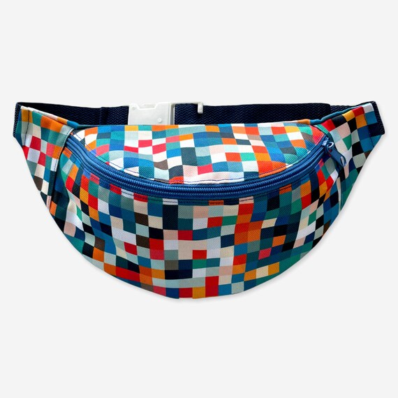 Pixels Bum Bag Multi Color Festival Hip Bag Waist Bag for a Walk Travel Bum Bag Money Wallet Waist Pack Holiday Pouch Squares Pack Etsy Ireland