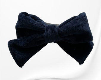 Velvet navy blue Bow Hairclip, Big velvet bow hair, Cute hairclip, Gift for her