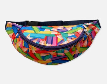 Crayons fanny pack for kids, Multi color bum bag for juniors, Kids crossbody hip bag, Kids cute bags, Fanny packs gift, Waist pack